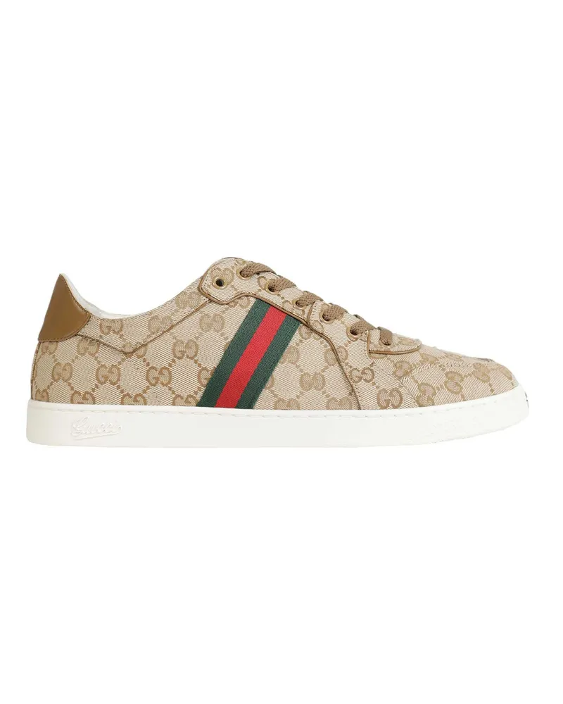 Gucci Stretch Low-Top Sneakers Beige