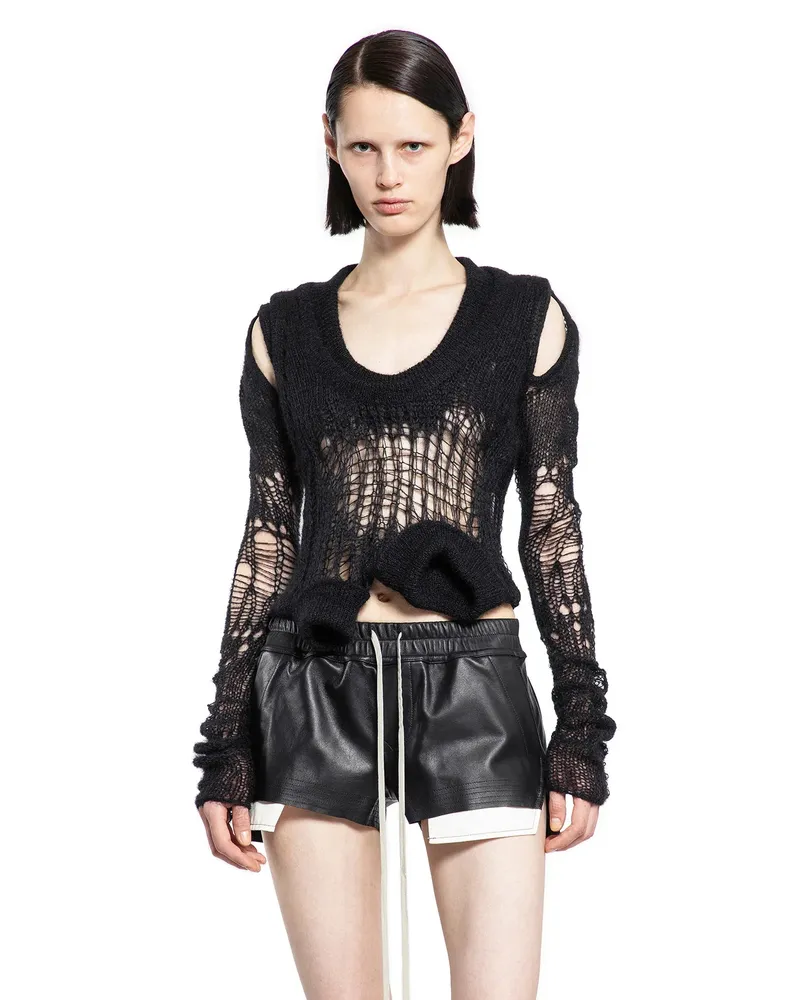 Rick Owens Spider banana in Net Knit Black