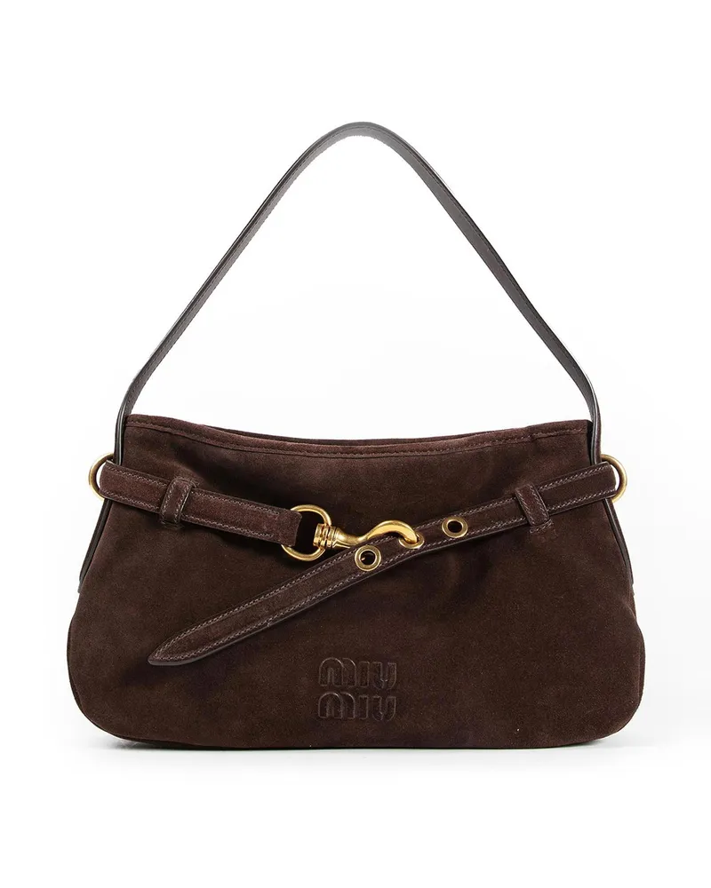 Miu Miu Aventure Suede Bag Brown