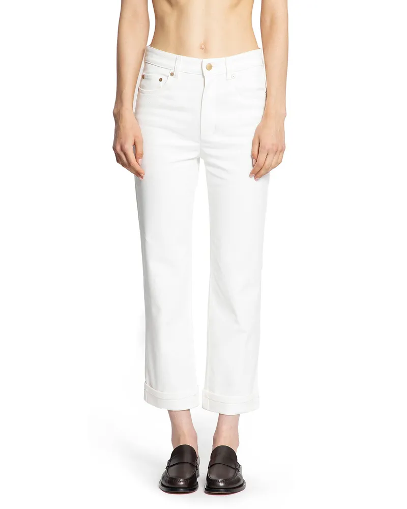 Max Mara Stretch Cotton Bull Denim Jeans White