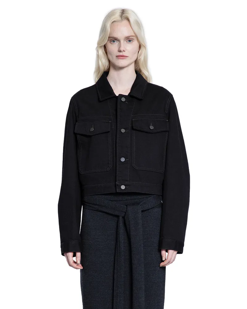 Christophe Lemaire Cropped Heavy Denim Blouson Black
