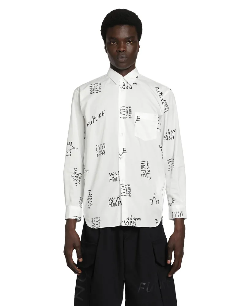 Comme des Garçons Slogan Shirt White