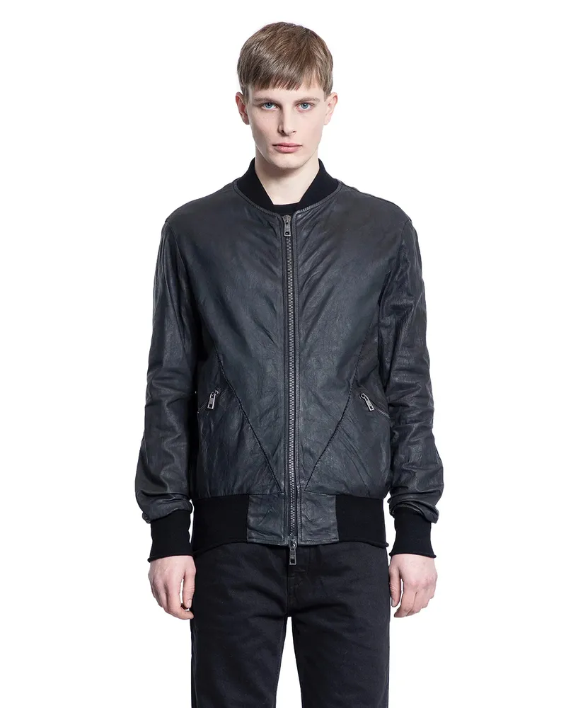 Giorgio Brato Matte Lambskin Bomber Jacket Black