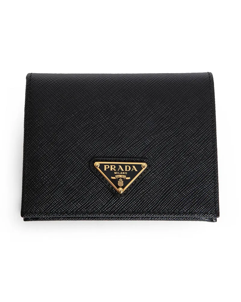 Prada Small Saffiano Leather Wallet Black