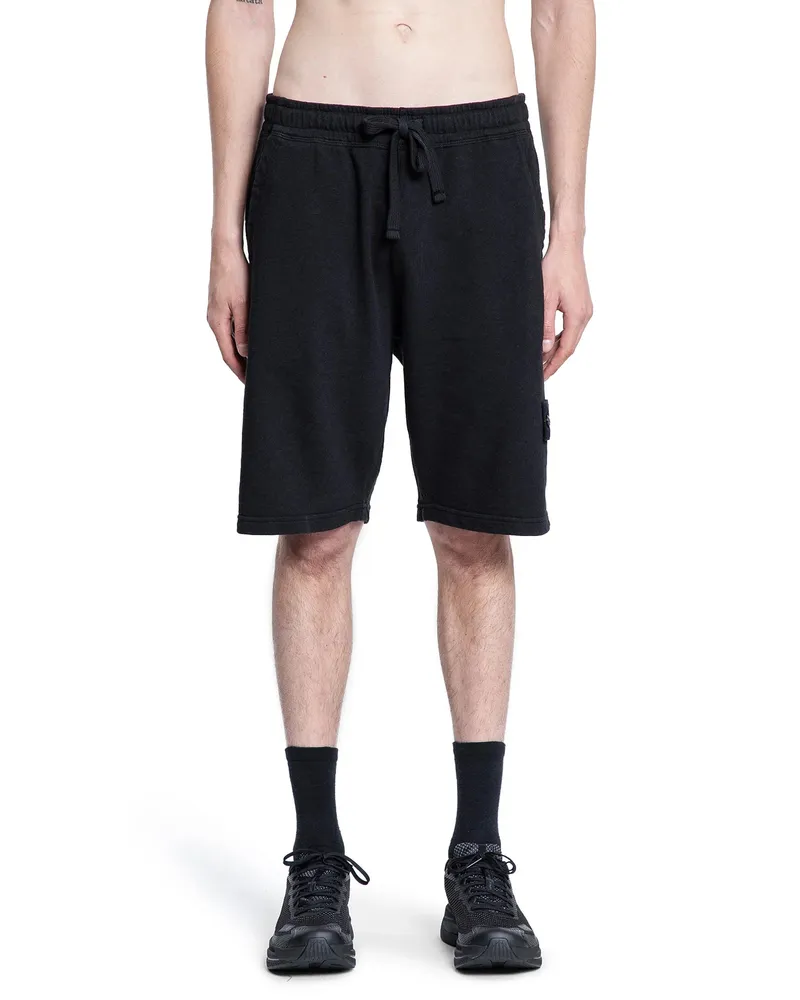 Stone Island 6200009 ''Old'' fleece Effect Shorts Black