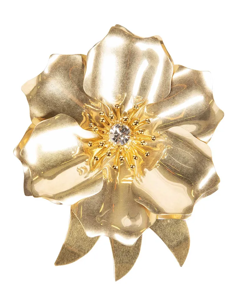 Miu Miu Gold-tone Crystal Brooch Gold
