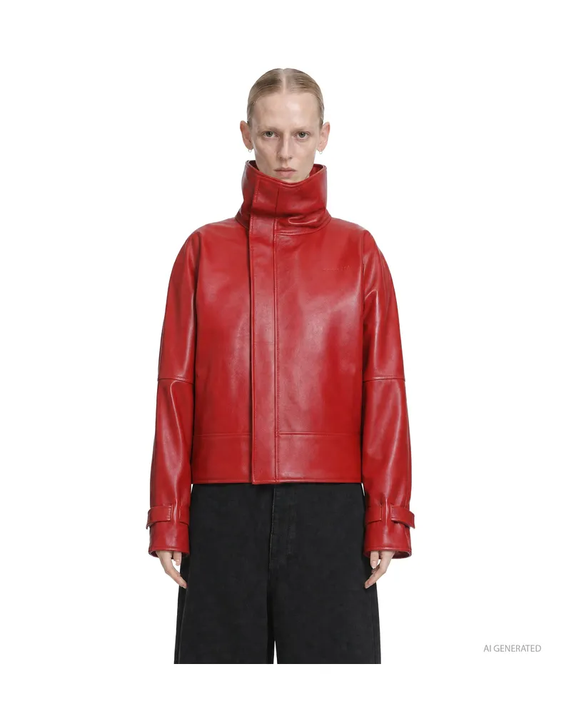Balenciaga Big Collar Jacket Red