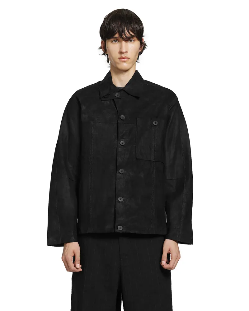 TRANSIT Marbled Lambskin Jacket Black