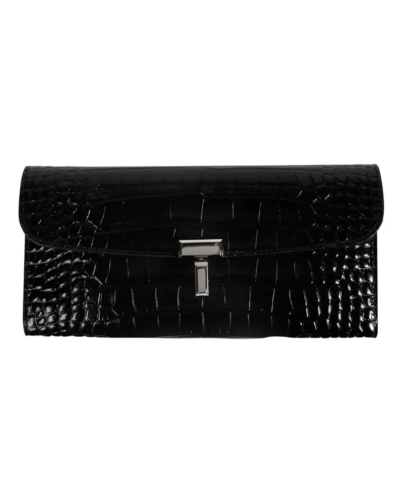 Totême T-lock Croco-Embossed Wallet Black