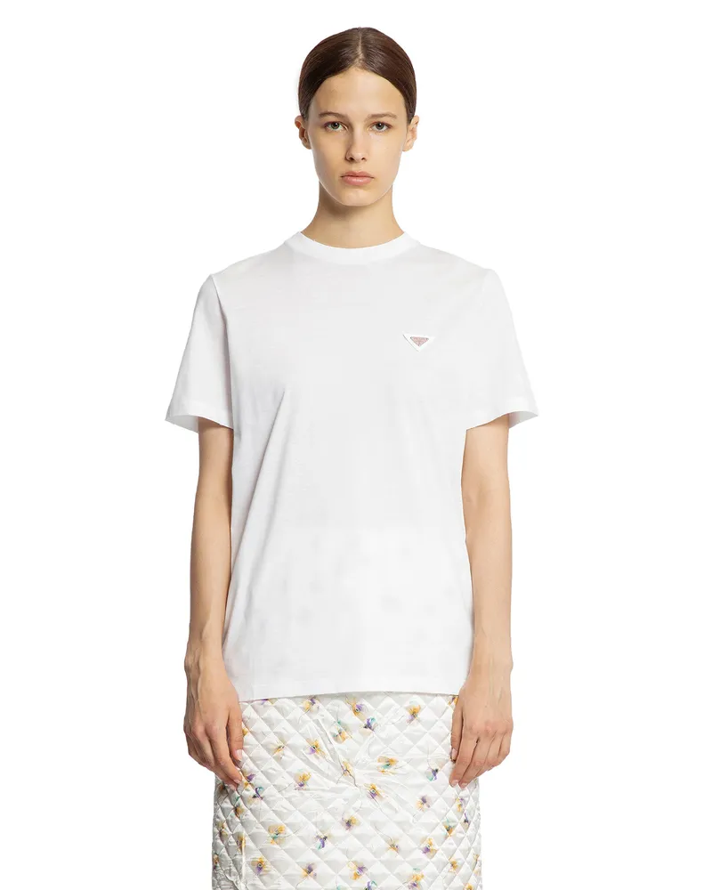 Prada Cotton Jersey T-Shirt White