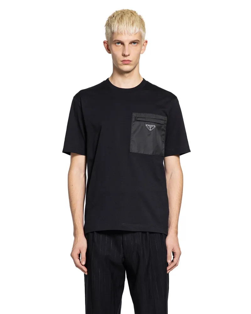 Prada Re-Nylon and Jersey T-shirt Black