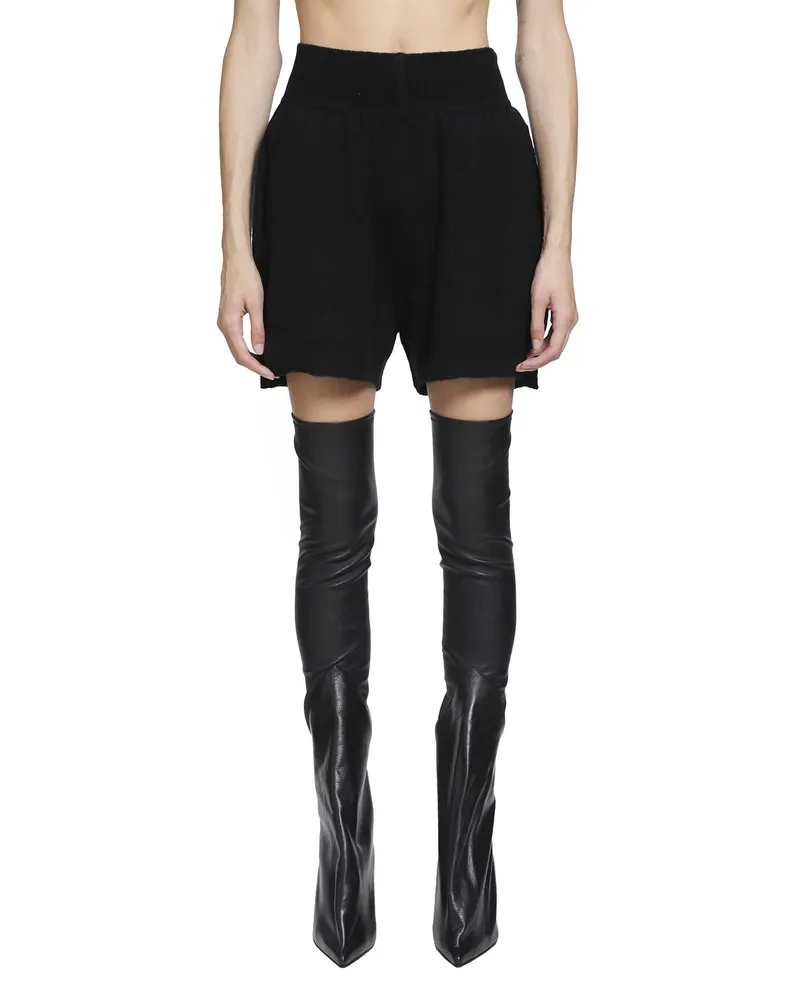 Rick Owens Tower Shorts in Felt Cashmere Black