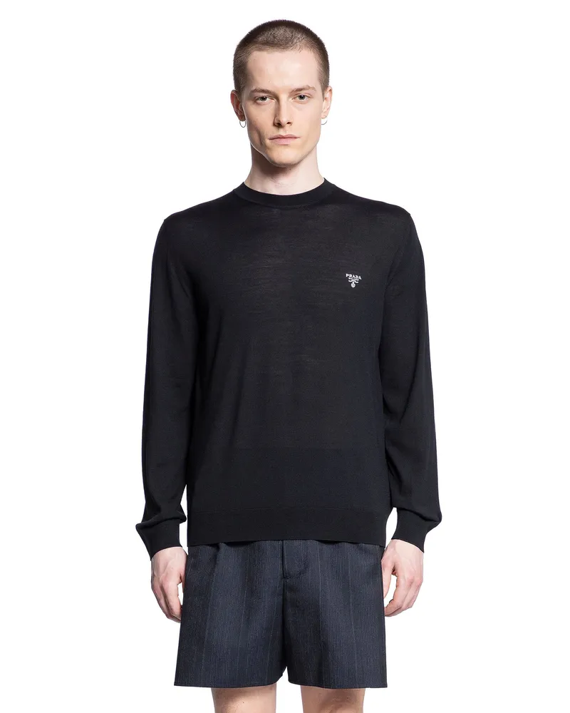 Prada Virgin wool logo sweater Black