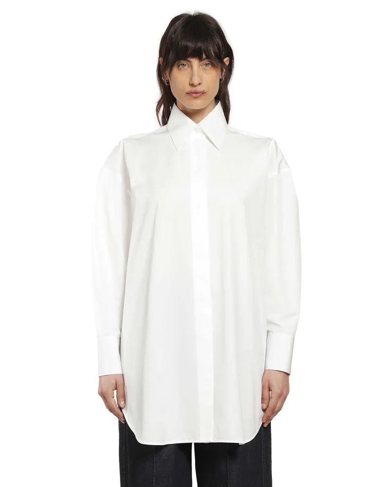 Givenchy Asymmetric Poplin Shirt White