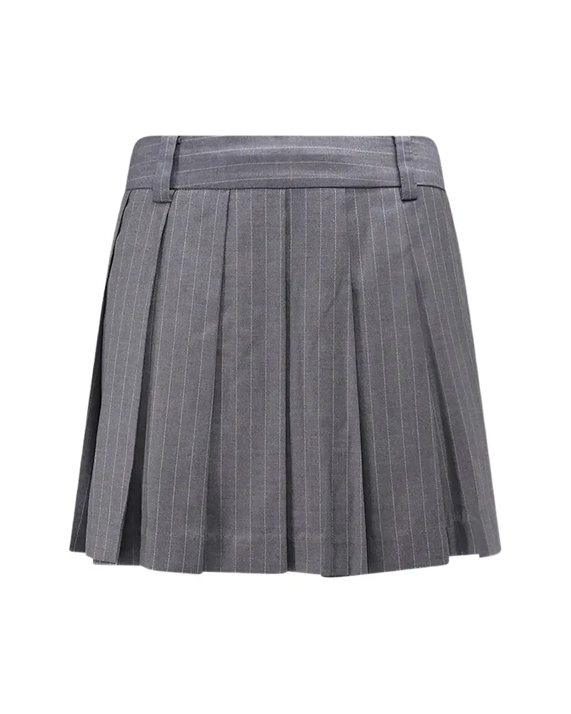 Dunst Pinstripe Pleated Mini Skirt Grey