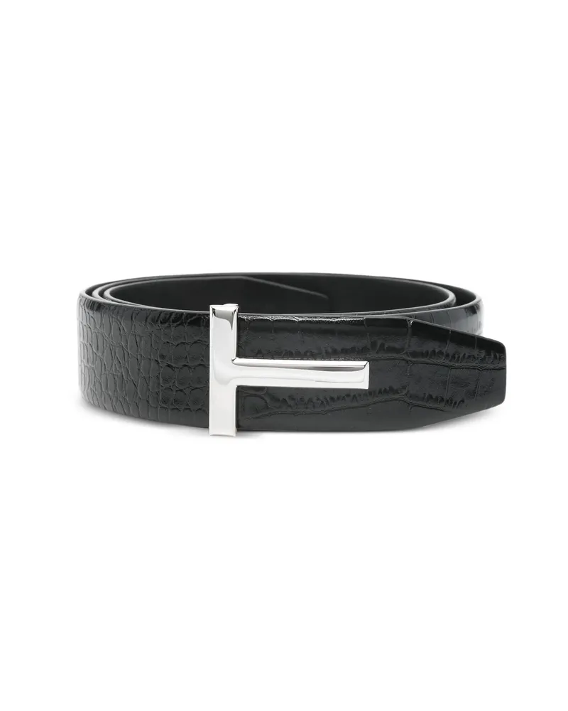 Tom Ford Croc-effect Belt Black