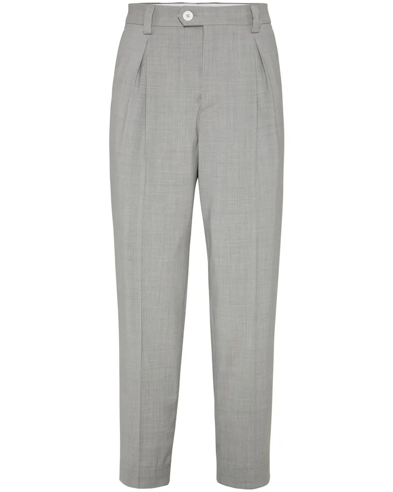 Brunello Cucinelli Wool Trousers Grey