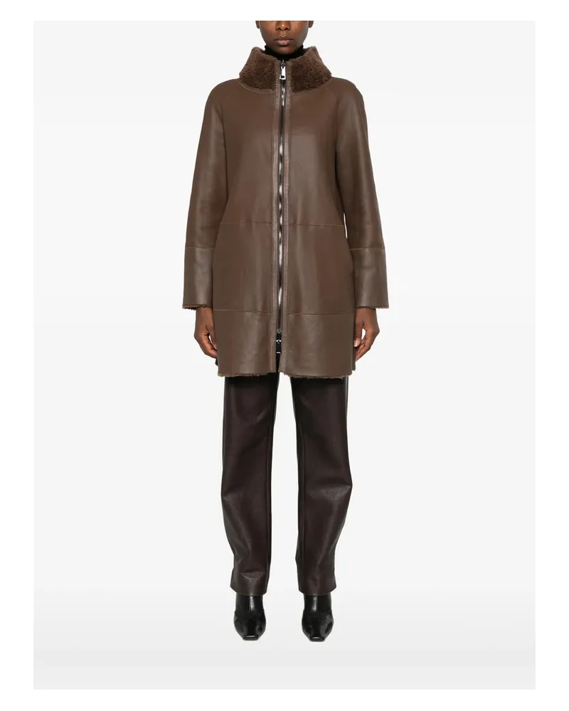 SUPREMA X Eraldo Shearling-panelled Reversible Coat Brown