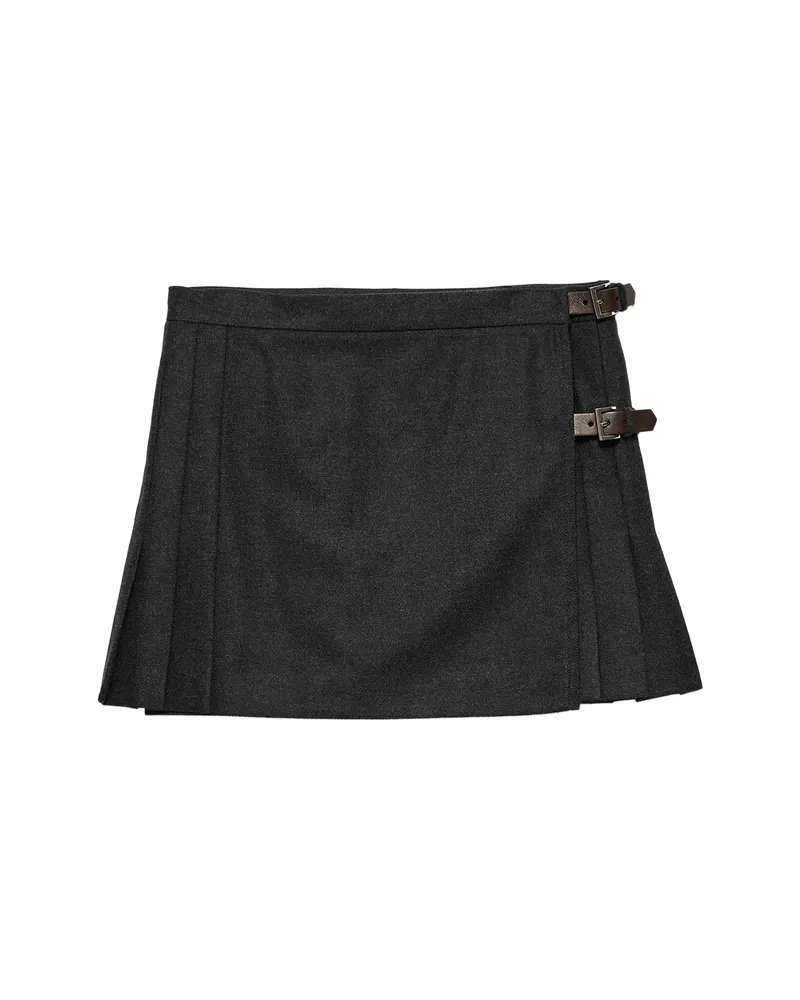 Prada Re-Wool Miniskirt Grey