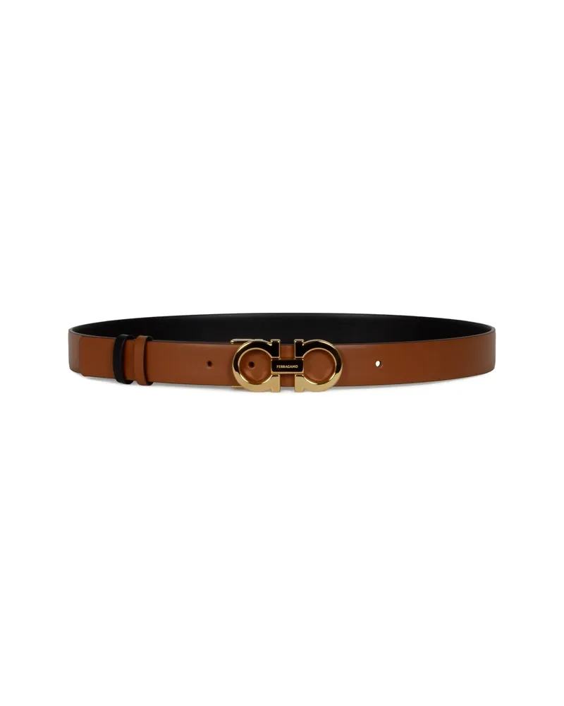 Ferragamo Logo Buckle Belt Neutrals