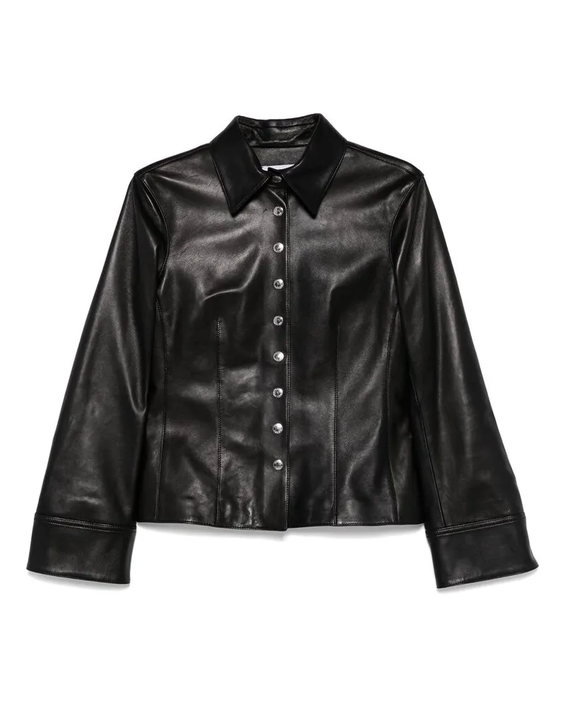 Alexander McQueen Leather Shirt Black