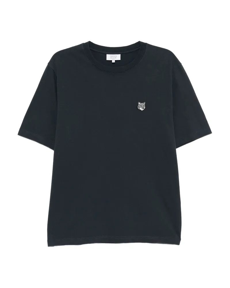 Kitsuné Fox-head Embroidered T-shirt Blue