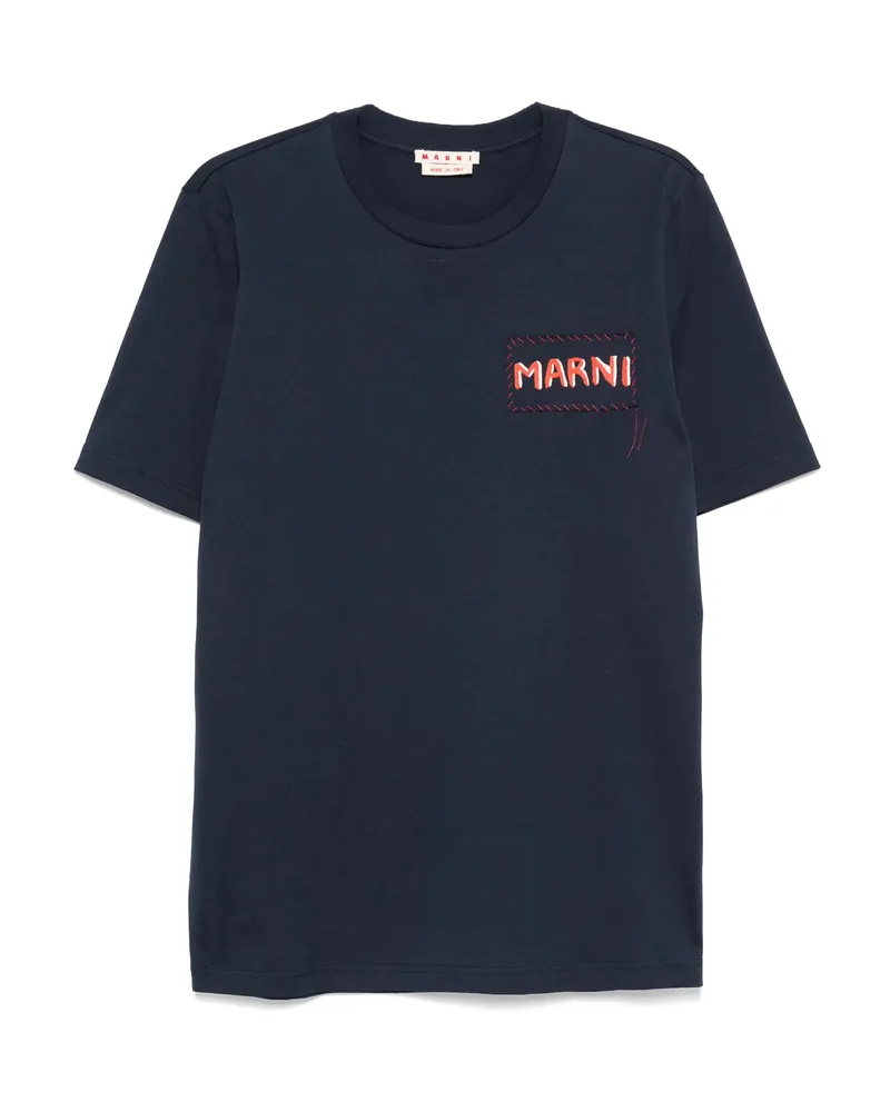 Marni Logo-print T-shirt Blue