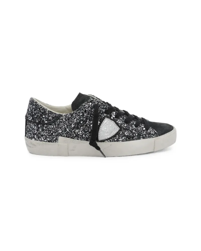 Philippe Model Prsx Sequin-embellished Sneakers Black