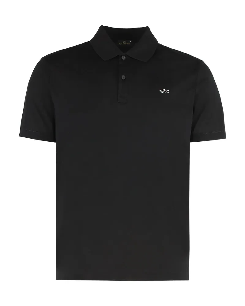 Paul & Shark Short-sleeve Cotton Polo Shirt Black