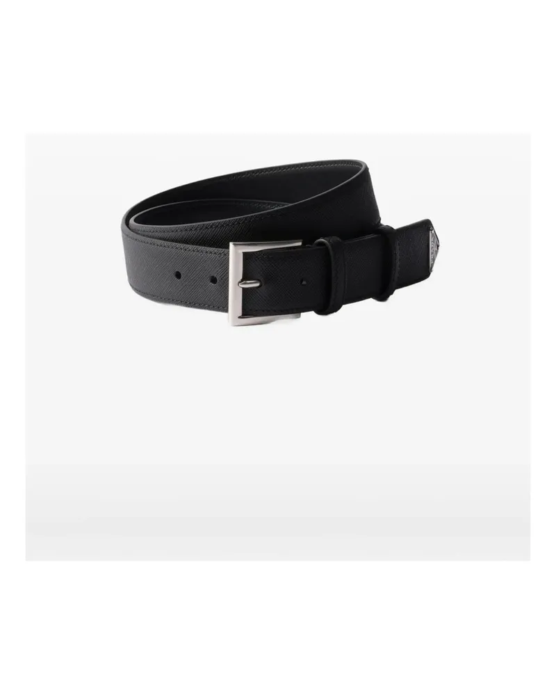 Prada Saffiano Leather Belt Black