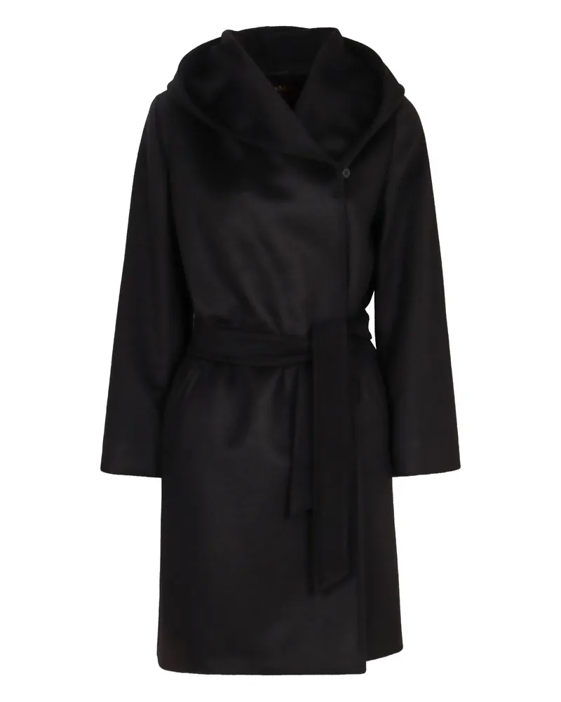 Max Mara Belted Wool Coat Black