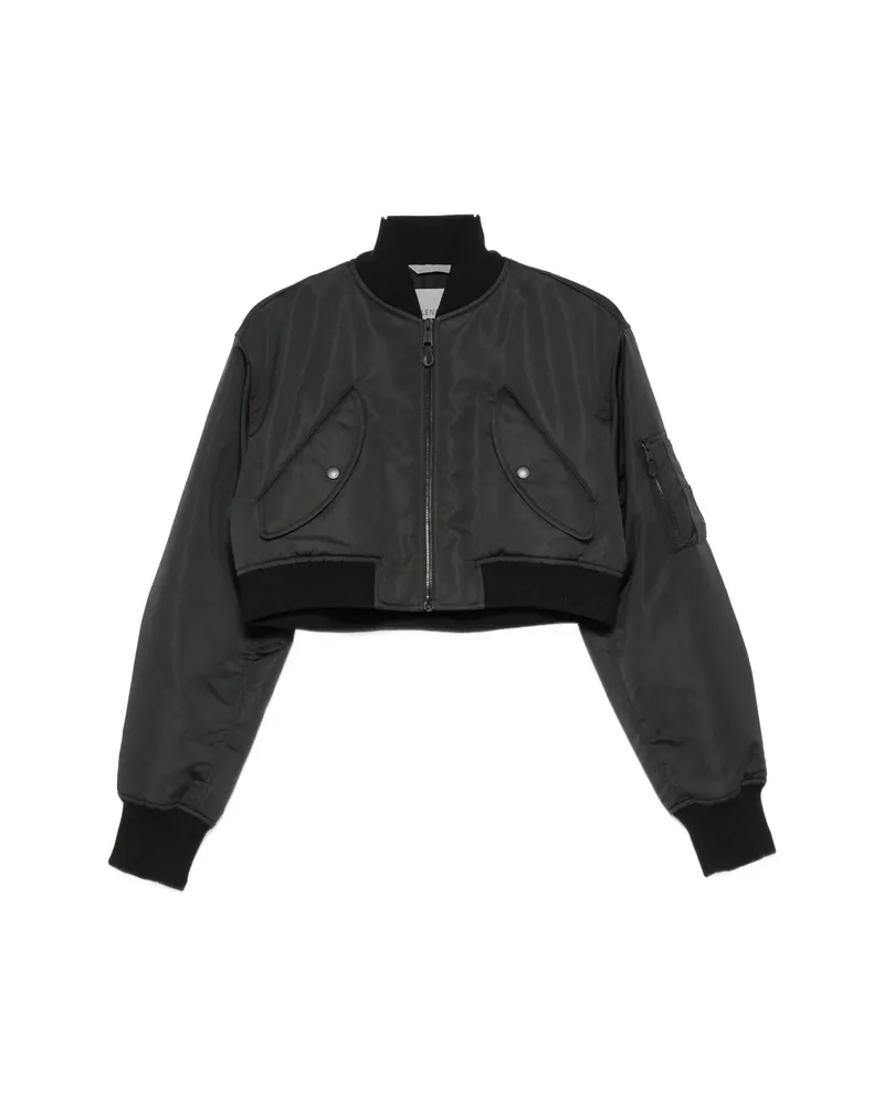 Balenciaga Cropped Bomber Jacket Black