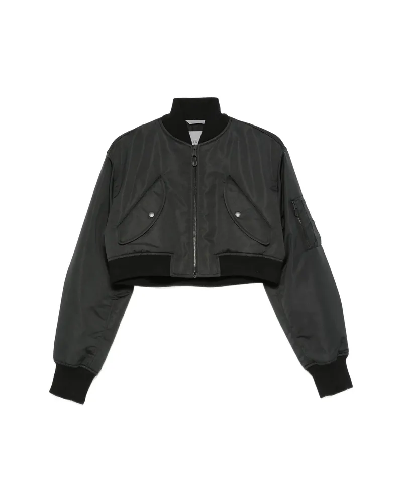 Balenciaga Cropped Bomber Jacket Black