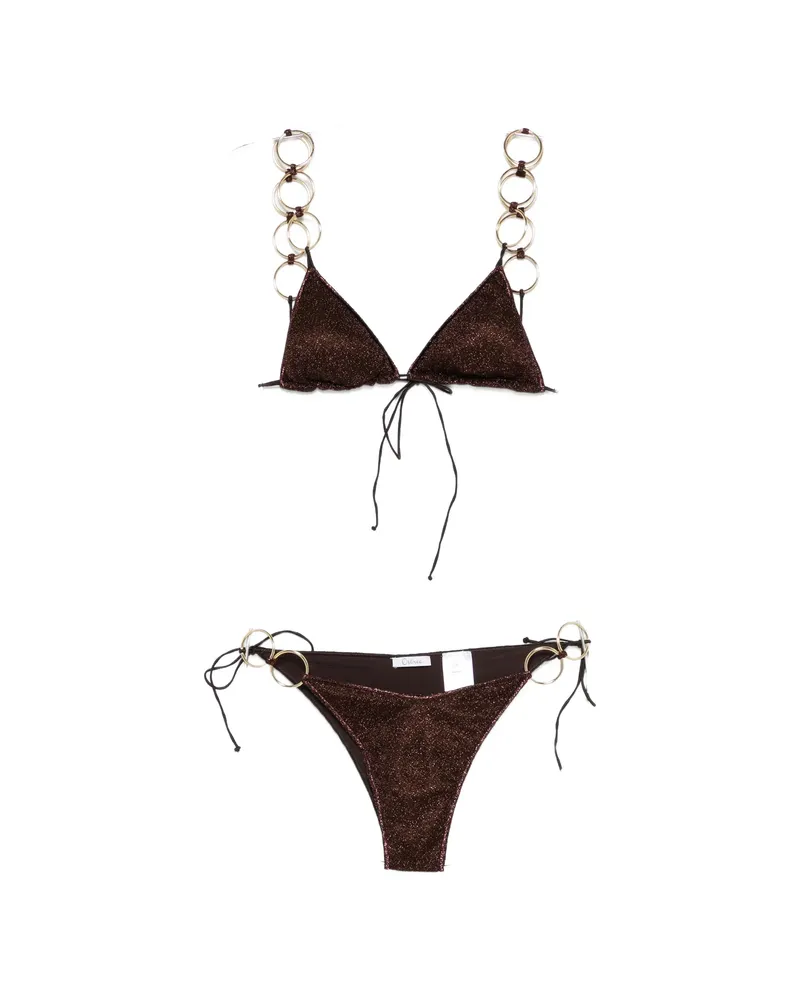 Oséree Lumiere Embellished Bikini Brown