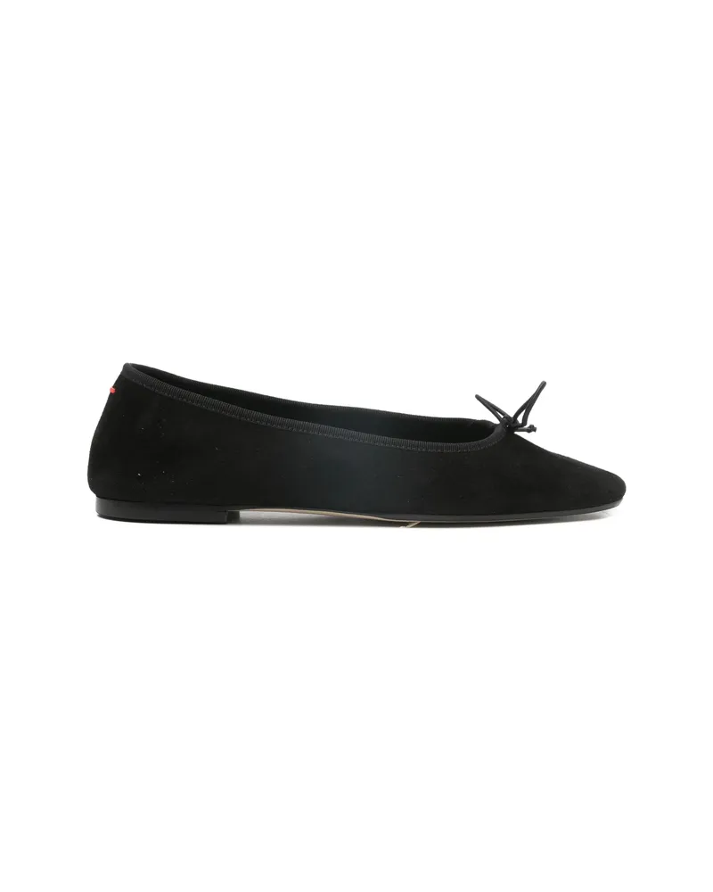 aeyde Tiby Bow Ballet Flats Black