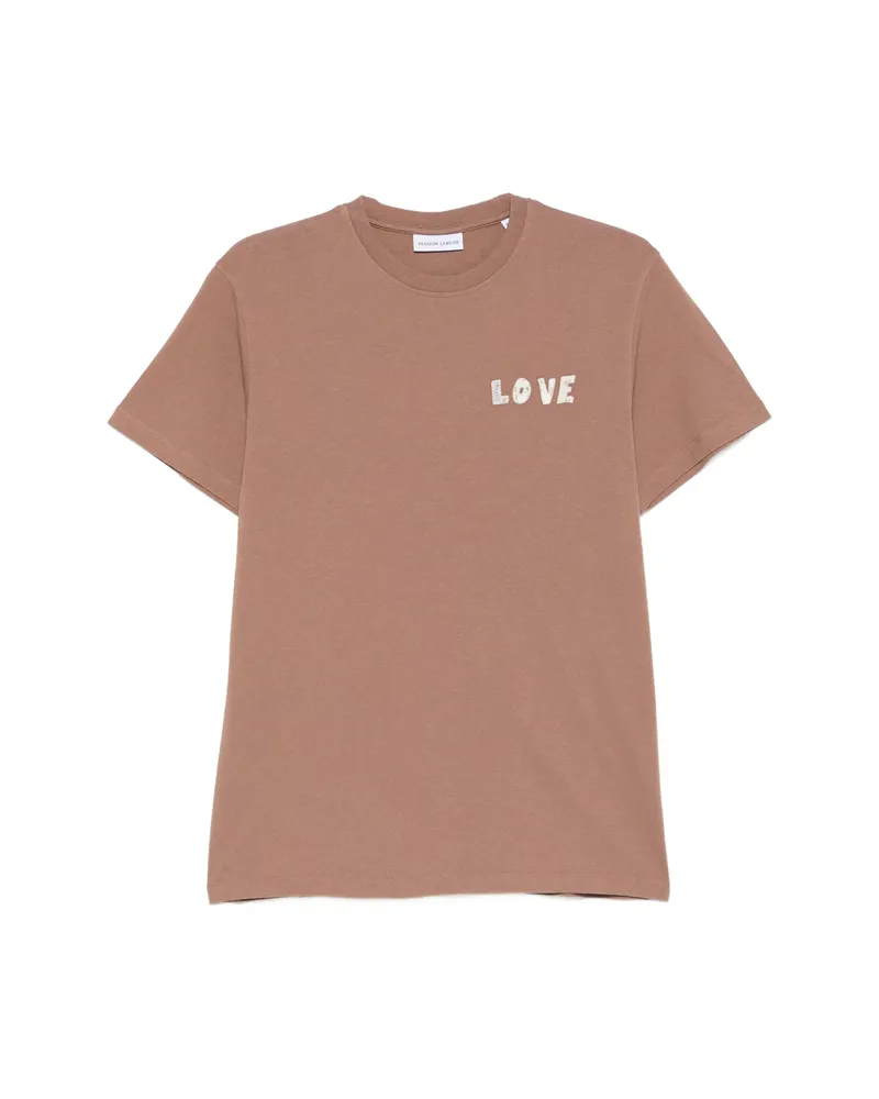 Maison Labiche Bainville Love Crew-neck T-shirt Brown