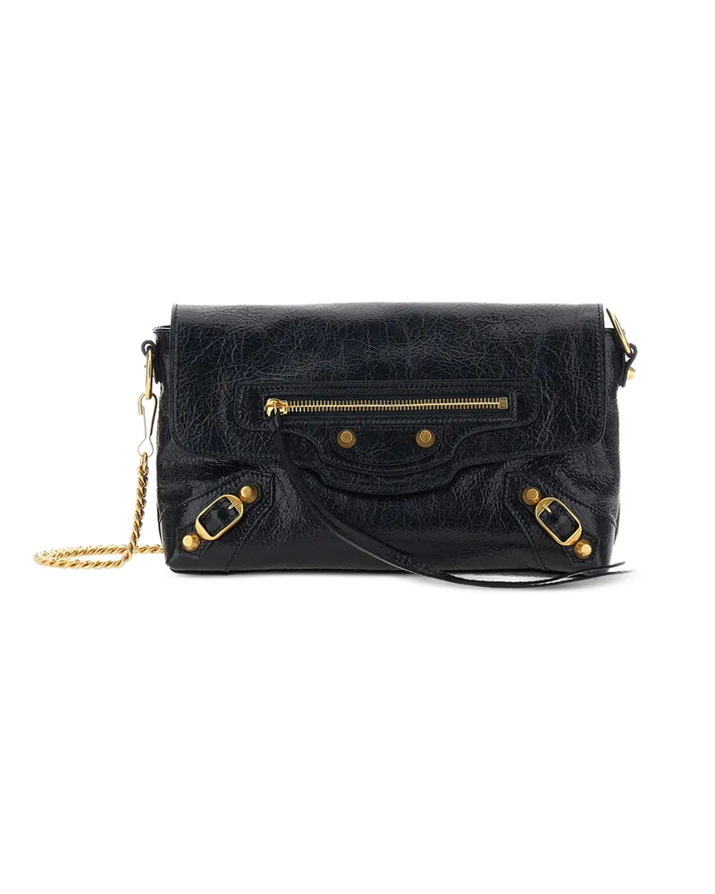 Balenciaga Le City Leather Clutch Bag Black