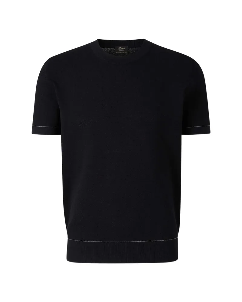 Brioni Crew-neck Short-sleeve T-shirt Blue