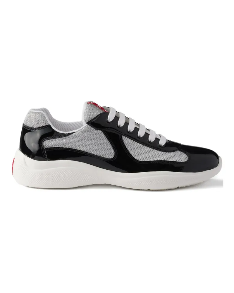 Prada Patent Leather And Technical Fabric America's Cup Sneakers Black
