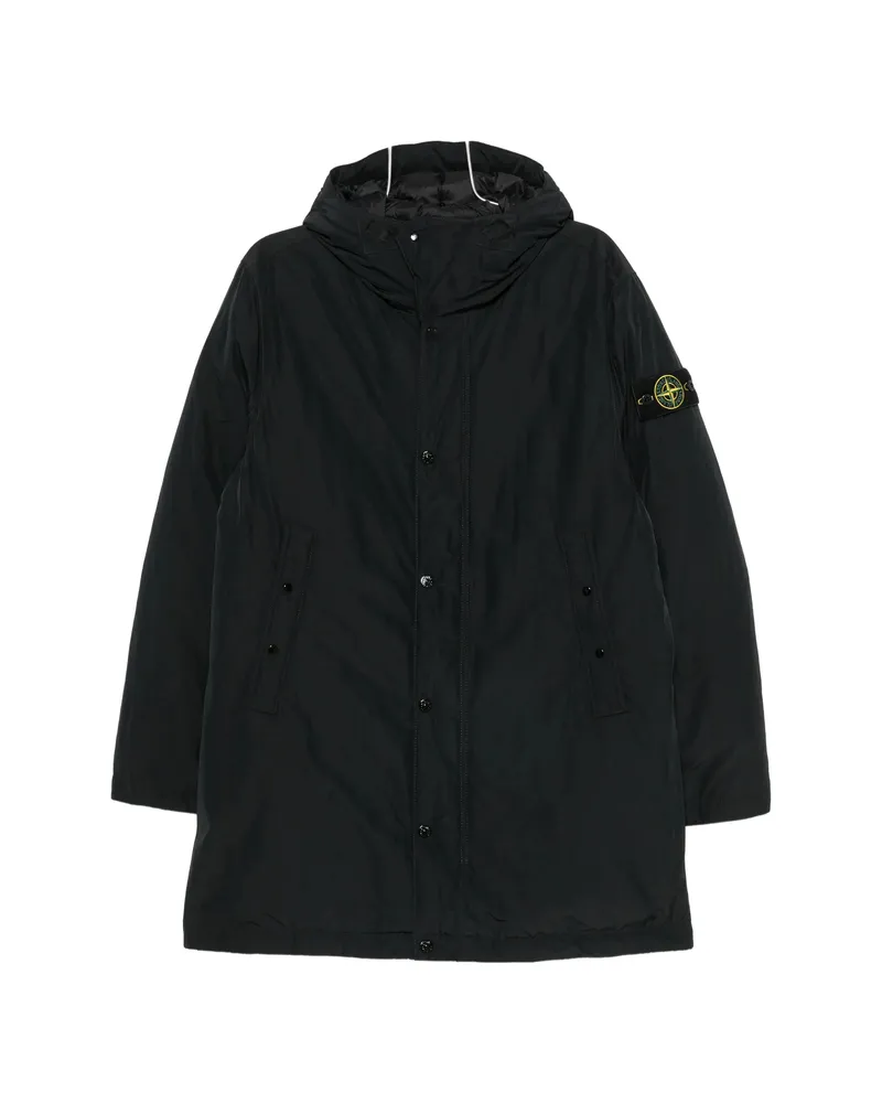 Stone Island Logo-patch Hooded Parka Black