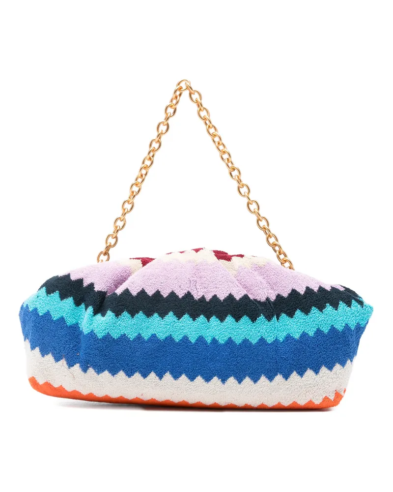Missoni Zigzag-woven Chain-strap Clutch Bag Blue