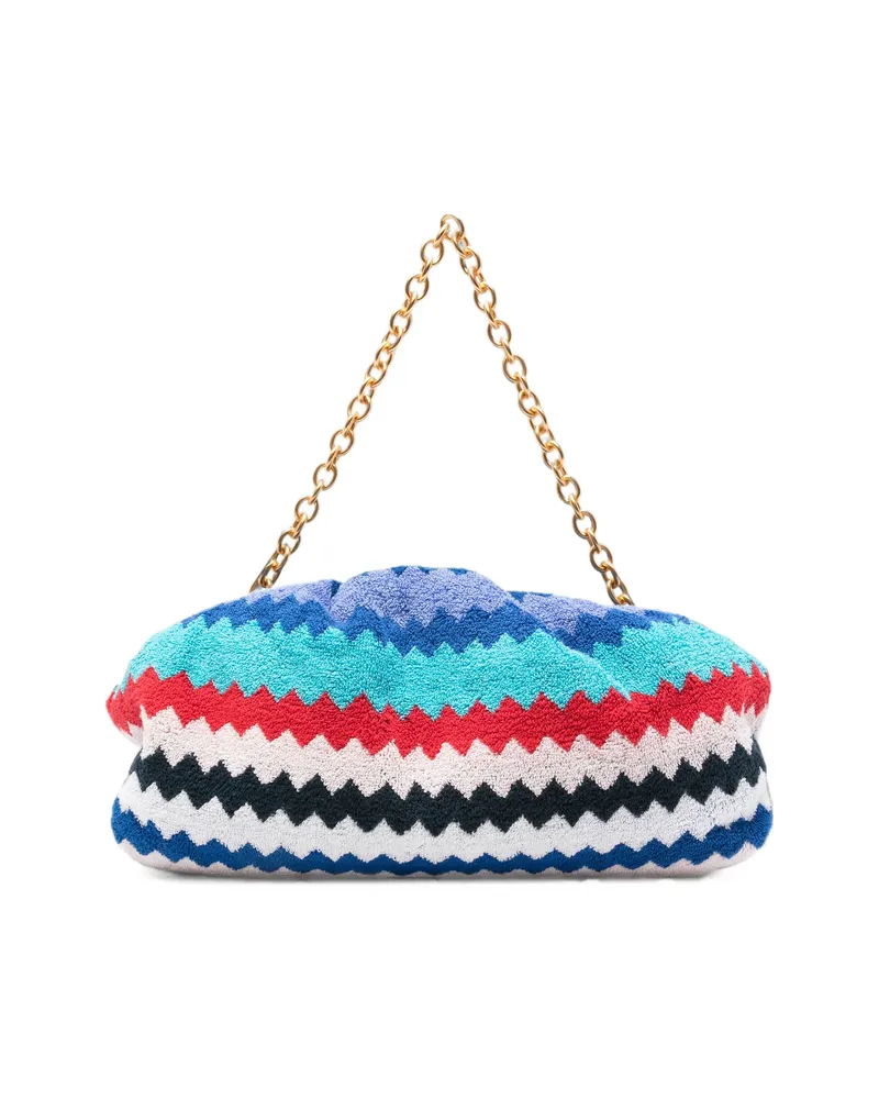 Missoni Zigzag-woven Chain-strap Clutch Bag Blue