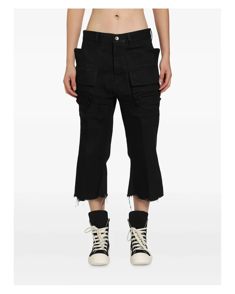 Rick Owens Tower Bolan Cargo Cropped Jeans Black