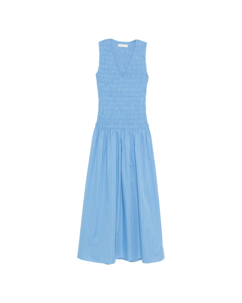 Faithfull The Brand Palomar V-neck Midi Dress Blue