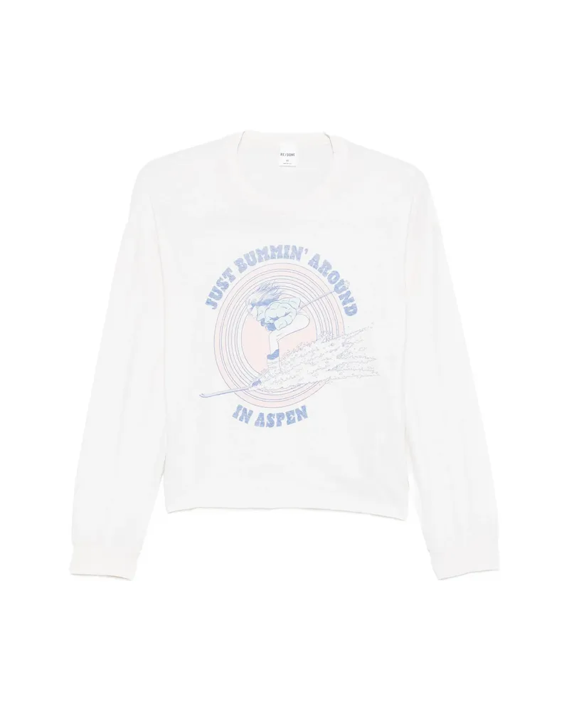 RE/DONE Boxy Boyfriend Long-sleeve T-shirt White