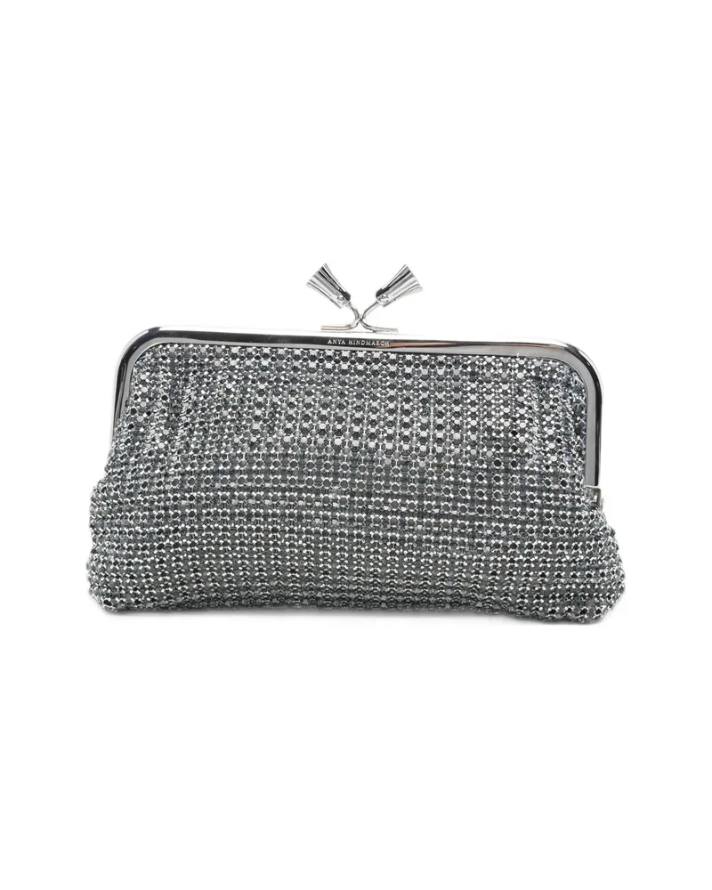 Anya Hindmarch Maud Crystal-embellished Lutch Bag Silver