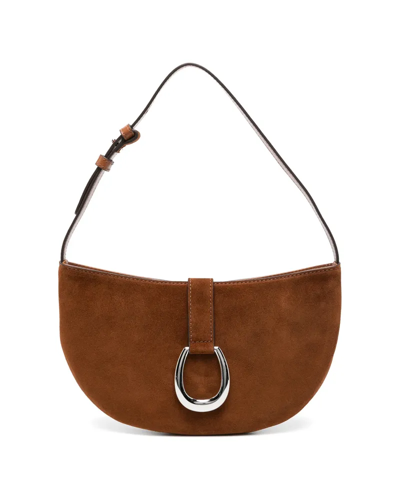 STAUD Harlow Horseshoe-buckle Shoulder Bag Brown
