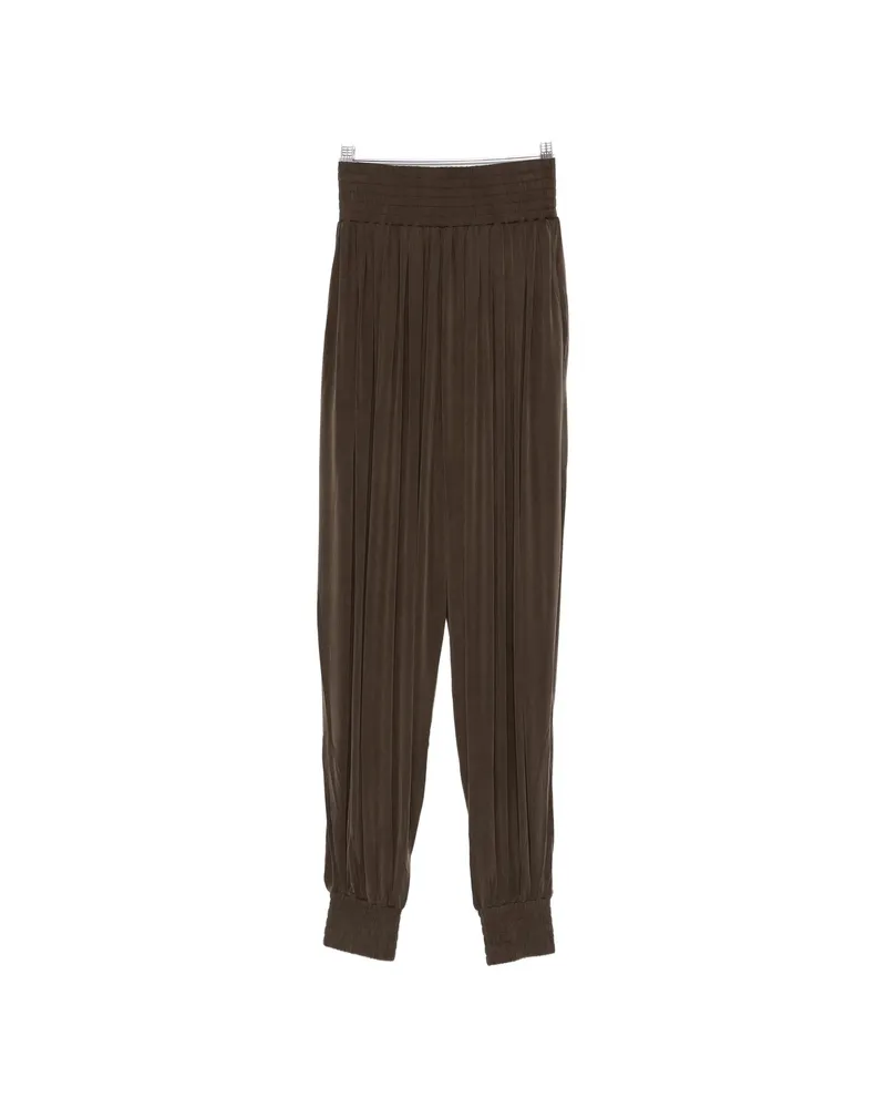 Balmain Shirred Trousers Brown