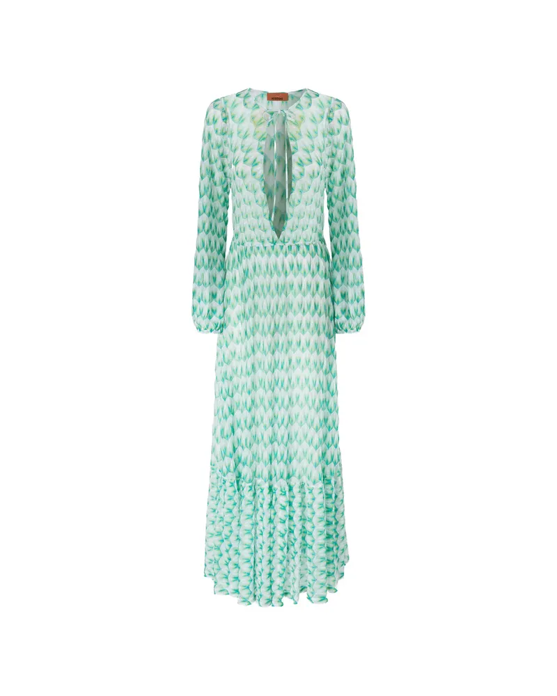 Missoni V-neck Patterned Beach Dress White