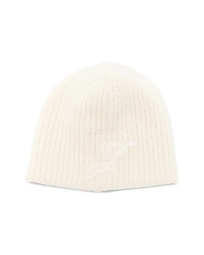 Jacquemus Ribbed Beanie White